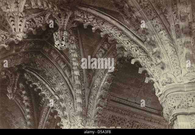 Rosslyn Chapel, Ceiling of Lady Chapel Stock Photo