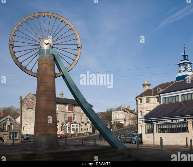 Old winding wheel memorial to the coal mining heritage of the Stock ...